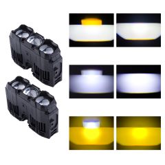 12V IP68 High Low Beam 220W Triple Laser Bi-Led Projector 3 Lens Spotlights Car Front Led Grille Lights